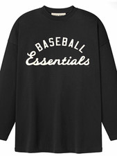 Fear of God Essentials MLB Boxy Oversized Long Sleeve Graphic Tee Black M