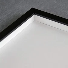 46x24 Shadow Box Frame Black | 1 inches Deep Real Wood Contemporary Shadowbox Di