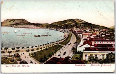 Postcard Avenida Beira-Mar in Botafogo, Rio de Janeiro, Brazil; Panorama LQ
