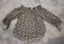 Seven Sisters Women's Top Small S Leopard Cheetah