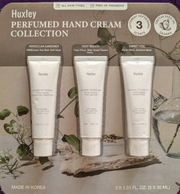 3 Huxley Luxe Perfume Hand Cream Hypoallergenic Moisturizing K-Beauty FAC SEALED