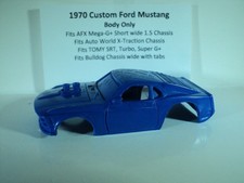 HO scale Slot Car Custom Resin body 1970 Blue Ford Custom Mustang Fits AFX