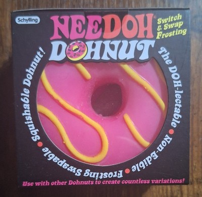 New Authentic Schyllin Nee Doh Dohnut Switch & Swap Icing Pink with Yellow Swirl