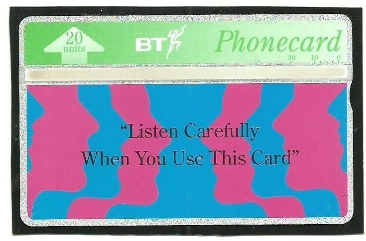 BTI040 LISTEN CAREFULLY MINT £2 BT PHONECARD CATALOGUE £40