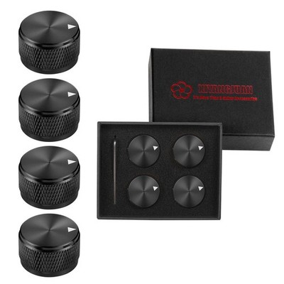 XIYANGJUAN 4pcs Electric Guitar Metal Knobs Black Volume Tone Round
