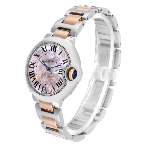 Cartier Ballon Bleu 33 Stahl Roségold Rosa MOP Damenuhr W6920070 Karte - Bild 4 von 10
