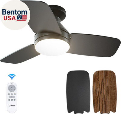 Ceiling Fans with Lights, 30 Inch Low Profile Ceiling Fan with Light and Remote
