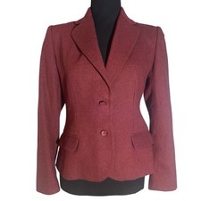 Halston III 1980s Vintage Tailored Womens Wool Blazer Office Siren Size 4 Petite