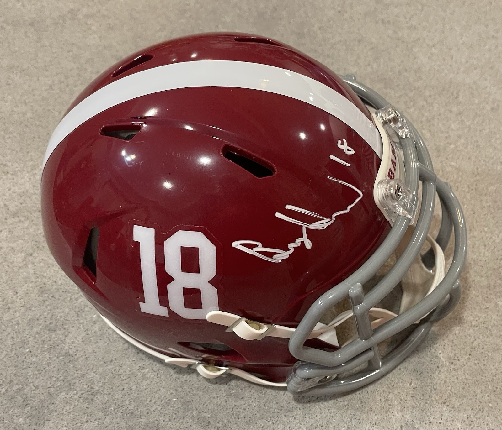 Bray Hubbard SIGNED Alabama Crimson Tide Football Mini Helmet w/ JSA COA