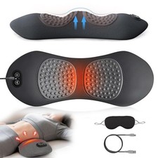 3 in 1 Electric Lumbar Support Pillow -Lower Back Massager with Heat  Vibrat...