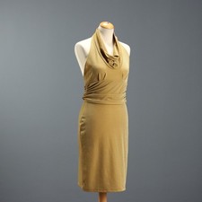 Red Valentino Abito Oro Viscosa Poliestere Taglia 40 Second Hand Originale