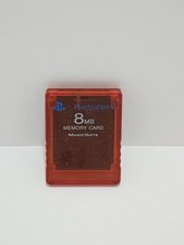 Official OEM Sony PlayStation 2 PS2 Red 8MB Memory Card - Tested