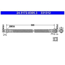 2x Bremsschlauch hinten für Mercedes C-Klasse C204 W204 S204 E-Klasse | 118131
