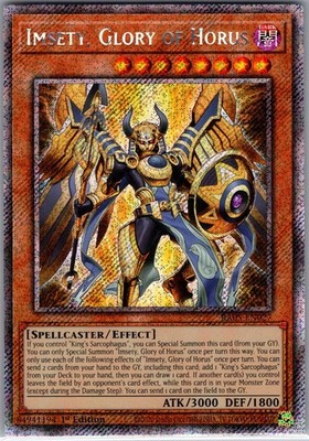 Imsety, Glory of Horus (Platinum Secret Rare) RA05-EN027 Yu-Gi-Oh 1st Edition NM