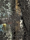 V Shape Sheer Fringe Cape Shawl Scarf Shimmer Threads — photo 3