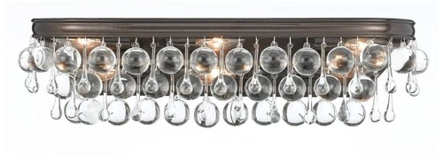 Crystorama Calypso Bronze 23" Wide Crystal Bathroom Light - Picture 1 of 6