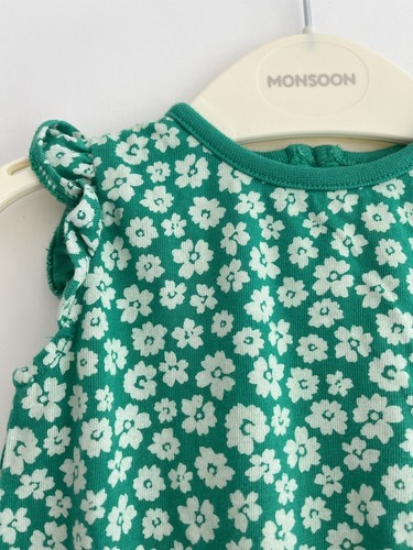 Baby Girls 0-3 Months Summer Romper Bundle Blue Green Flowers F&F - Picture 10 of 20