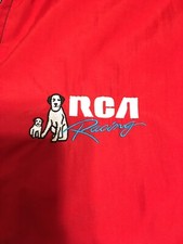 RCA Racing Jacket Mens Large Black Red White Full Zip USA Made K Products VTG