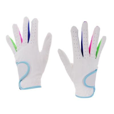 1 Paar Kinder Golfhandschuhe Vollfinger mehrfarbig