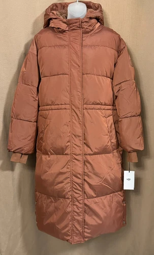 UGG Women's Keeley Long Puffer Coat Dark Chestnut S