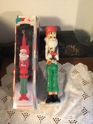 Heritage Pottery Santa Candle Holder 1995 Limited Edition