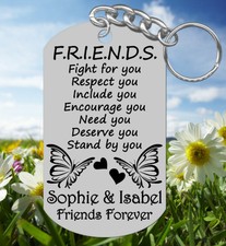 Sweet BEST FRIENDS Keychain Gift, Personalized FREE with NAMES, NEW