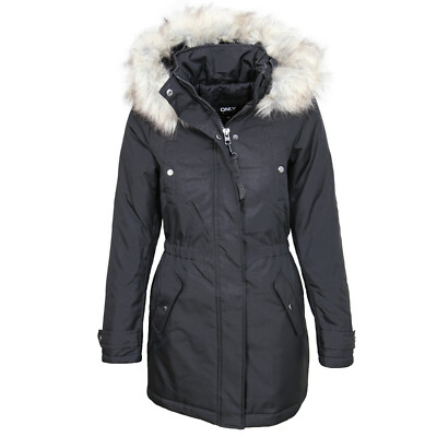 ONLY Fries Winter Parka mit Kunstfellkapuze