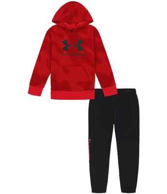 Under Armour Boy's Red/Black Lino Wave Hoodie/Jogger Set (UAFGI06E