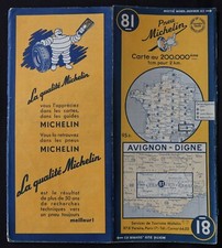 Carte MICHELIN 81 AVIGNON DIGNE 1953 Guide Bibendum pneu tyre map
