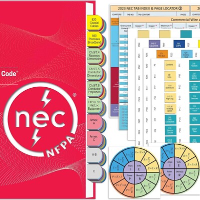 2023 NEC Code Book Tabs (Book Not Included)- 120 Pre-Printed & 40 Blank Plastic 