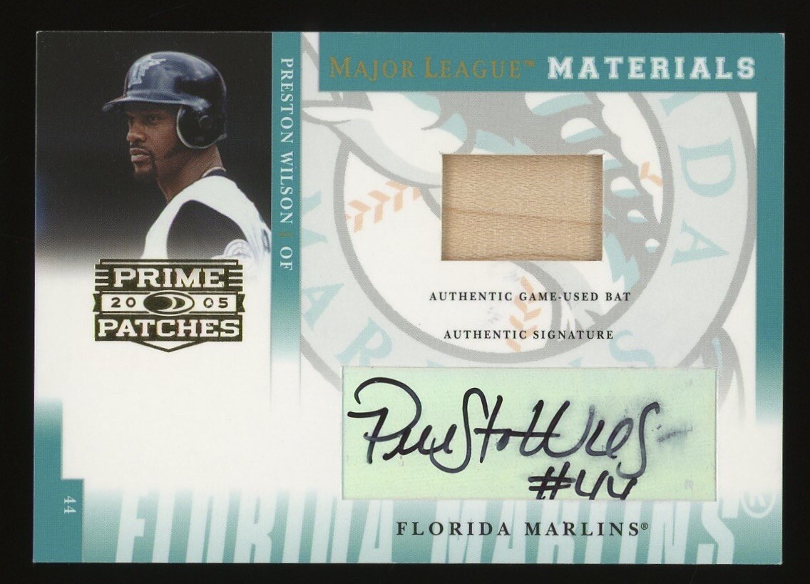 2005 Donruss Prime Patches Bat Signatures /100 Preston Wilson #MLM-9 Auto
