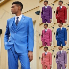 3 Pcs Men Suits Formal Wedding Prom Party Tuxedos Blazer Pant Vest for Grooms