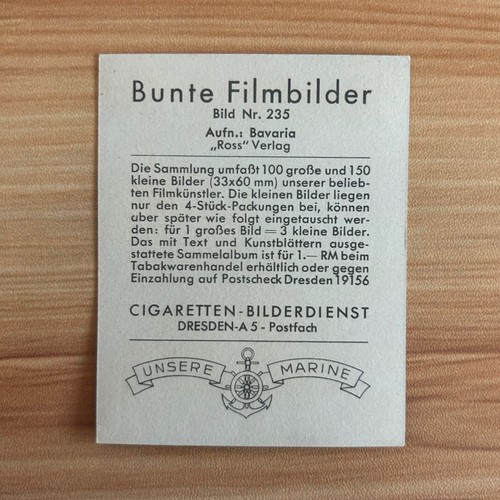 1936 Cigaretten Bilderdienst Bunte Filmbilder Series 1 Olly Von Flint #235 - Picture 2 of 2