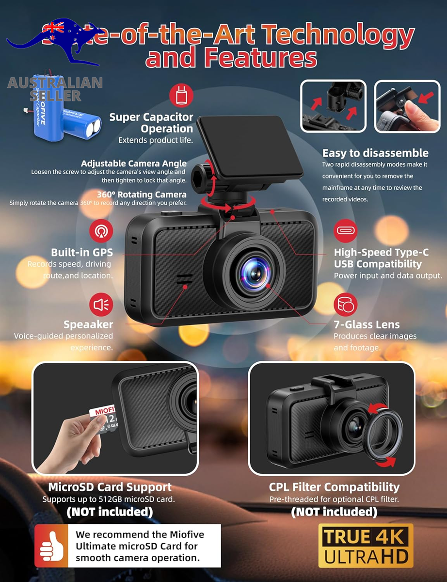 Iiwey S1 Dash Cam 4k Wifi Dash Cam IIWEY N5 Channel 360u00b0 View