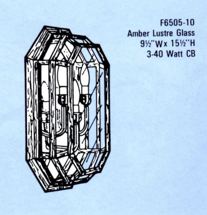 Aplique de pared CRISTAL F6505-10 ROBLE MACIZO LÁMPARA ámbar brillo vidrio 9x15 3LT Foto 2 de 3