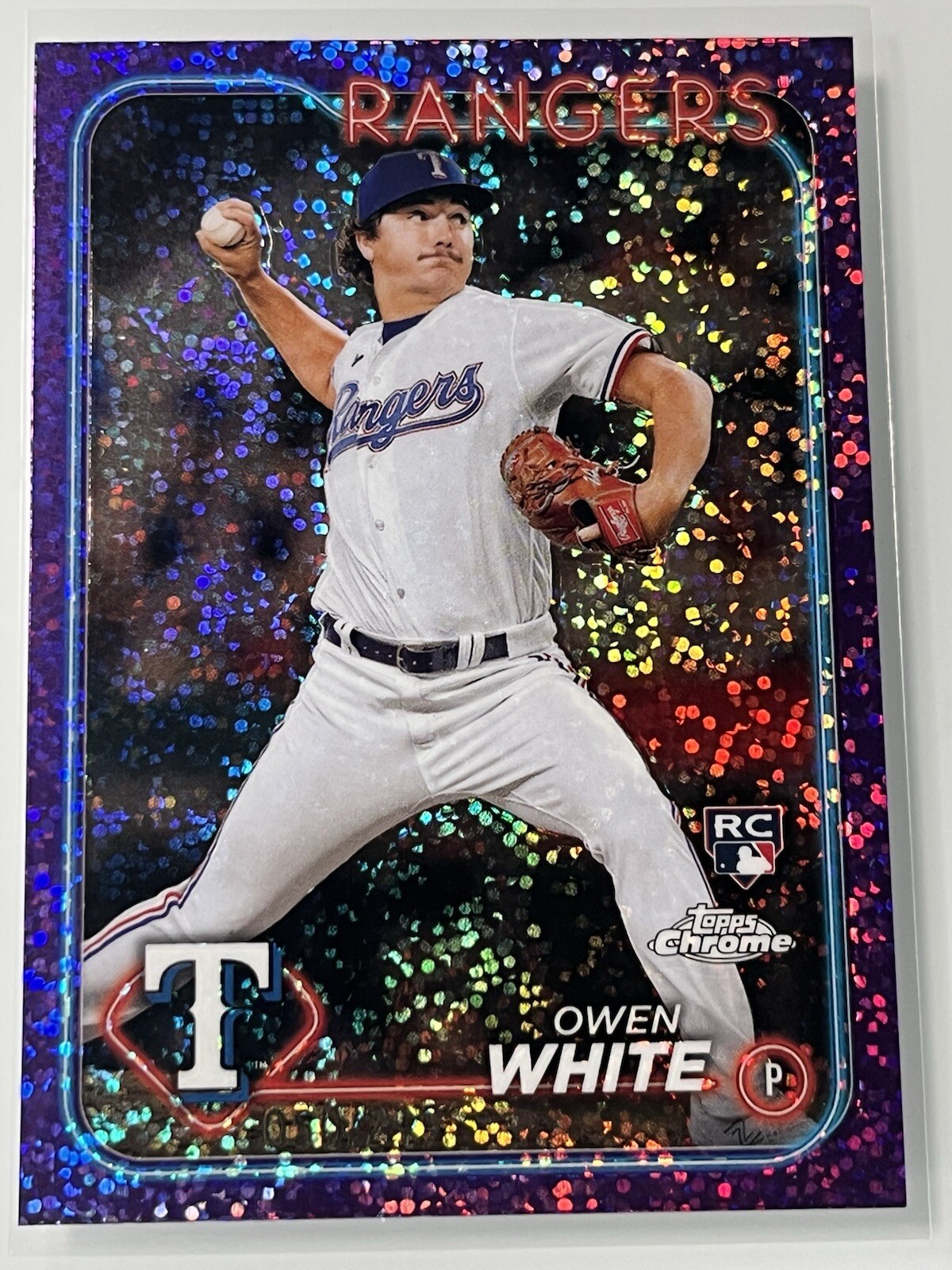 2024 Topps Chrome - Purple Speckle Refractor #211 Owen White /299 (RC)