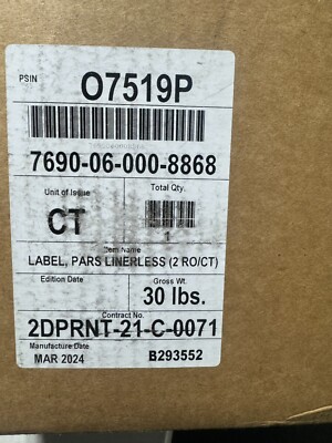 2 rolls RR Donnelly Continuous Feed Yellow label Roll, 12'' Diameter, 4.5'' Thick