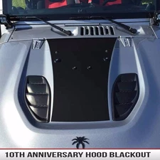 Hood blackout for Jeep Wrangler 10A Rubicon X style hoods Matte Black 2007-2018