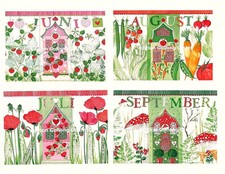 *KERSTIN HESS*Postkarte*Monatskarten*HÄUSE*6-9*10 x15cm*