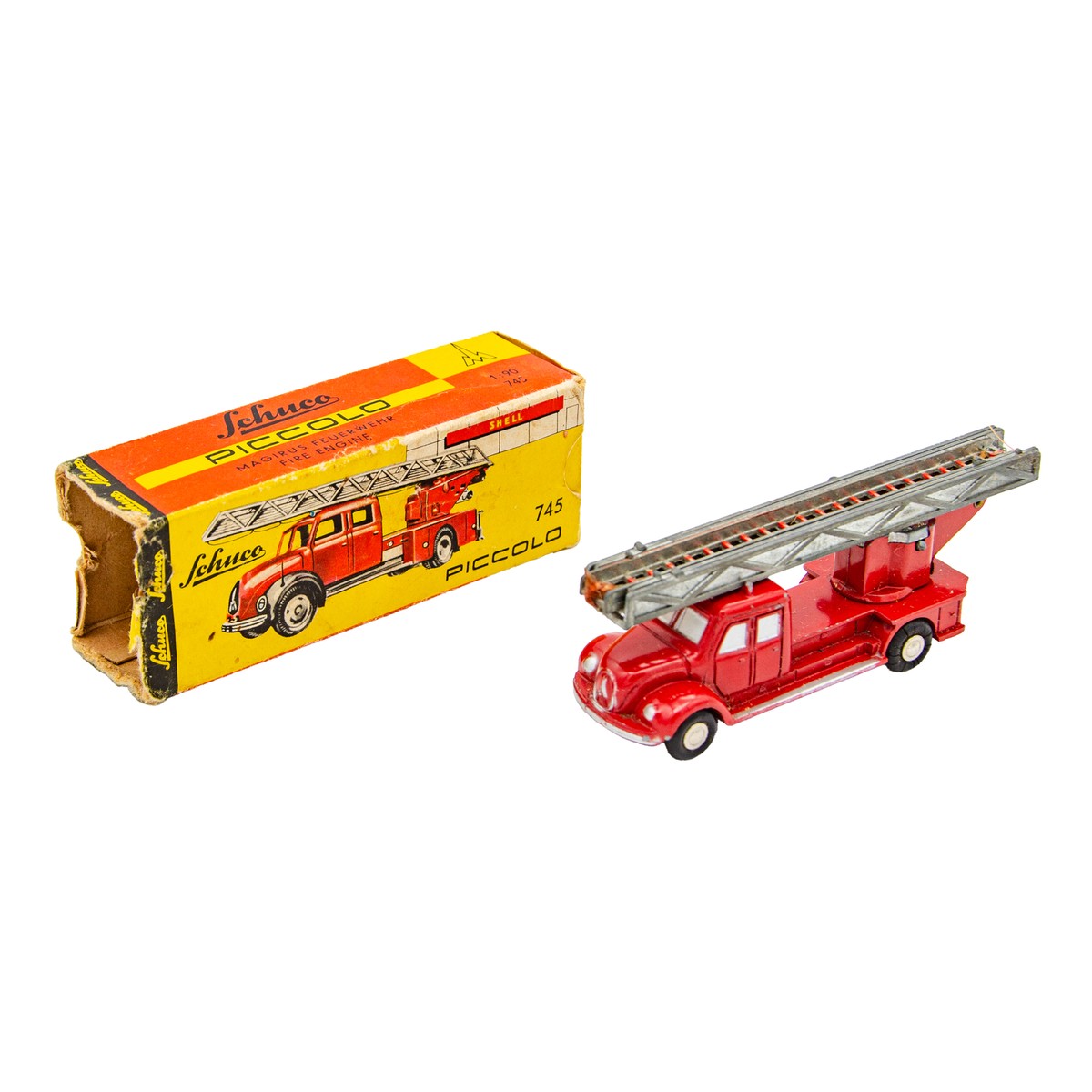 Vintage 1950s Schuco Piccolo Diecast Fire Engine 1/90 Scale w