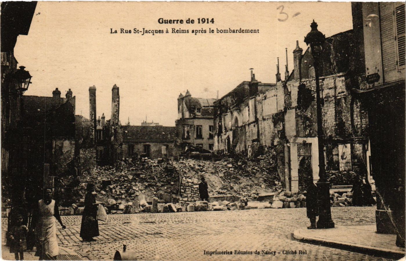 Carte Postale Ancienne REIMS - Après Les Bombardements, état D'usage