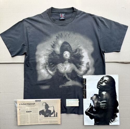 ORIGINAL Vintage SADE Love Deluxe Concert XL T-Shirt 1993 SUMMER DELUXE GIANT US - Picture 1 of 18