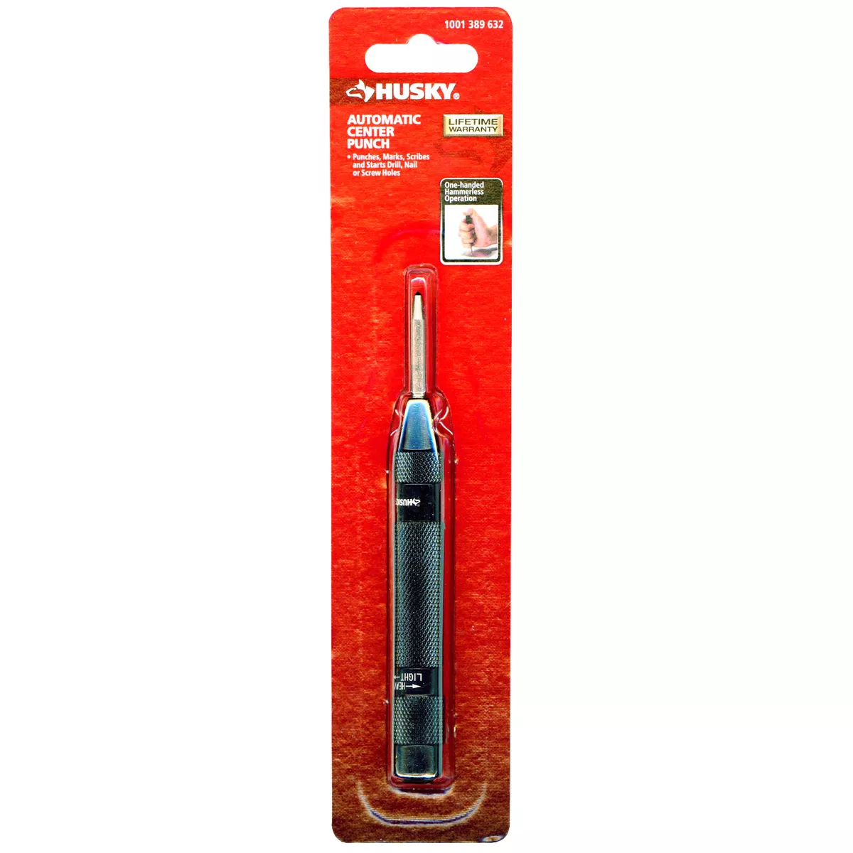Husky AUTOMATIC CENTER PUNCH PUNCHES MARKS SCRIBES STARTS DRILL