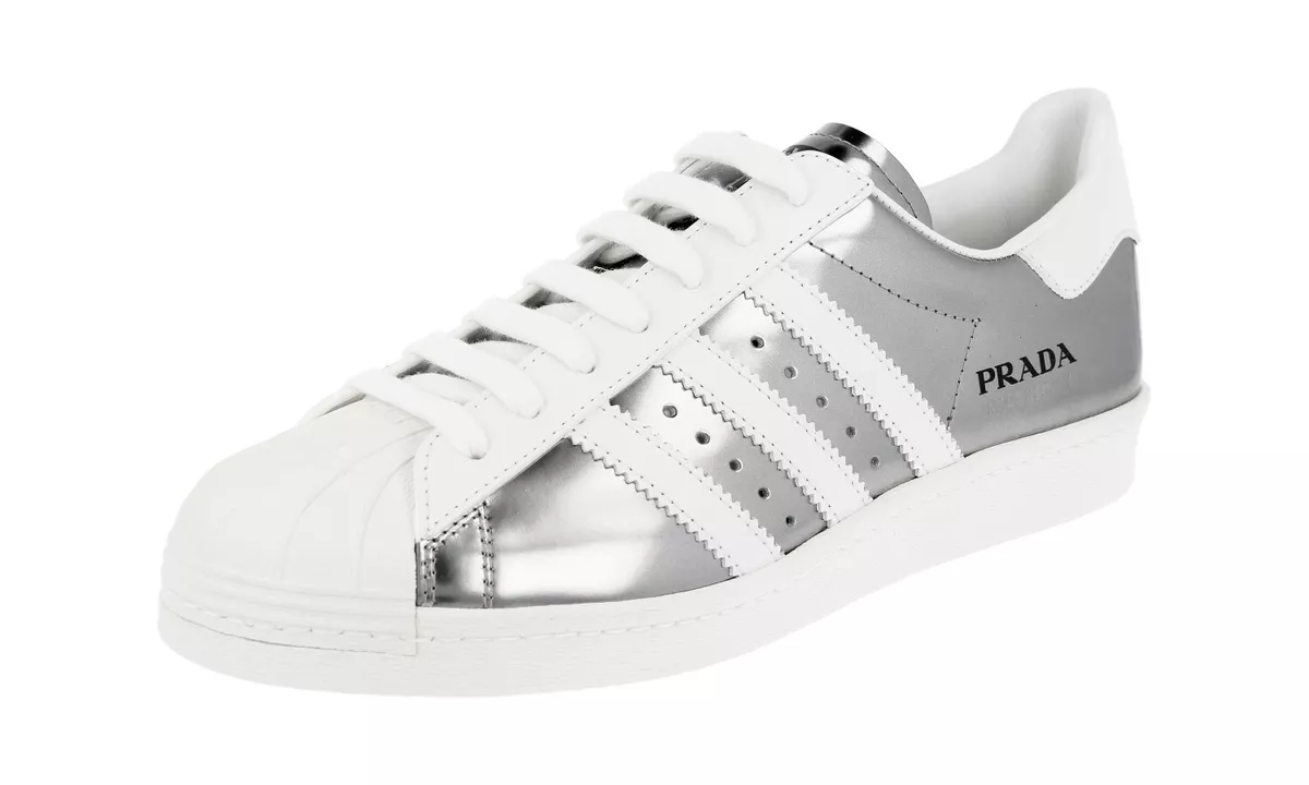 bibliotecario Humorístico brillante PRADA x ADIDAS SUPERSTAR SNEAKERS 2EG321 SILVER WHITE NIB US 10 EU 43 43,5  | eBay