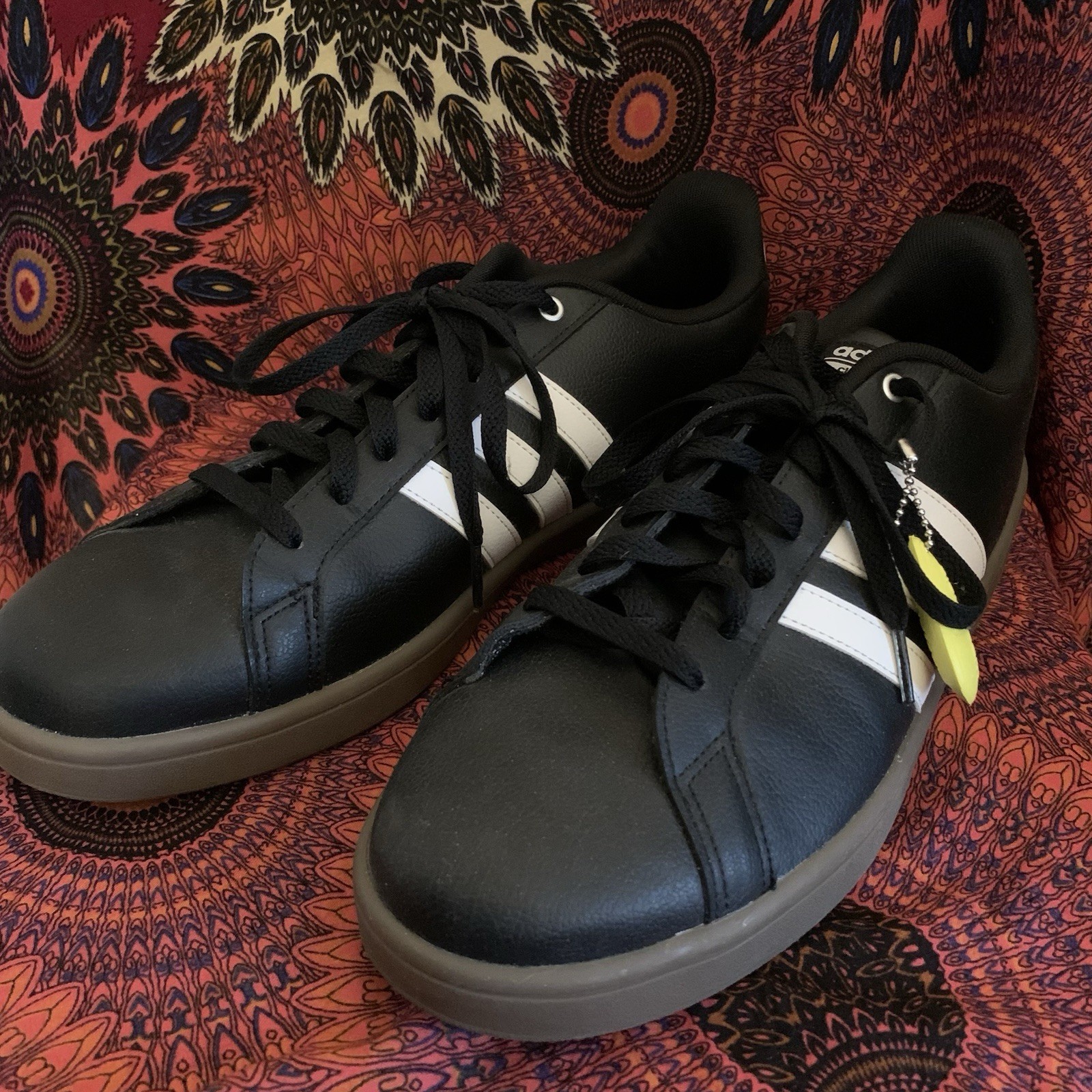 Cf Advantage Tennis Black Leather 3 Stripes Size 14