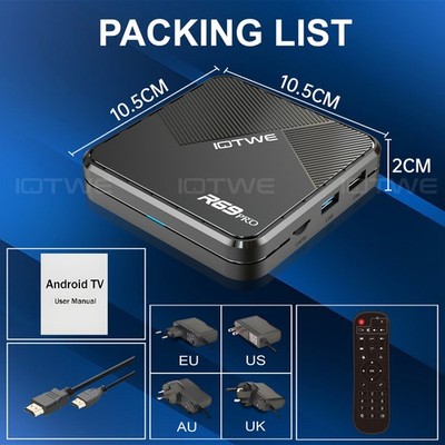 Android 14 TV Box 2025 4GB RAM 32GB ROM TV Box Android 4K 8K WIFI6 1000M Ethernet R69 Plus Smart Box For Tv BT5.0 USB 3.0 HDR10+ 2.4G 5.8G Dual WiFi H728