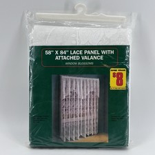 58x84  Lace Panel W/ Attached Valance Curtain Window Blossoms