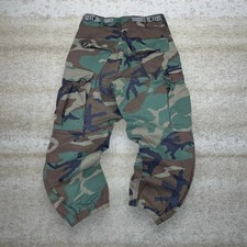 Vintage 90s Military Woodland Camo Tactical Pants 36x30 Baggy Cargos Small