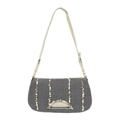 DIOR Malice Pearl Black Glen Check Canvas Shoulder Bag | eBay