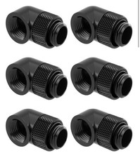 Dracaena 6 Pack G1/4" Thread Male to Female Extender Fitting 90 Rotary Fitti...